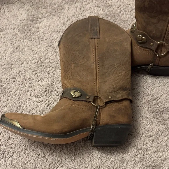 Masterson RB920 Western Leather Rodeo Cowboy Boots Pointed Toe Tips Women's 7 - Picture 5 of 9